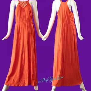 Lauren Maxi Orange Sleeveless Dress 🌹